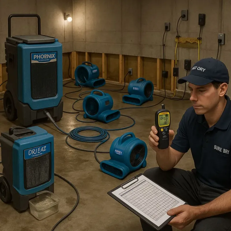 Structural Drying and Dehumidification process in Sardis, MS